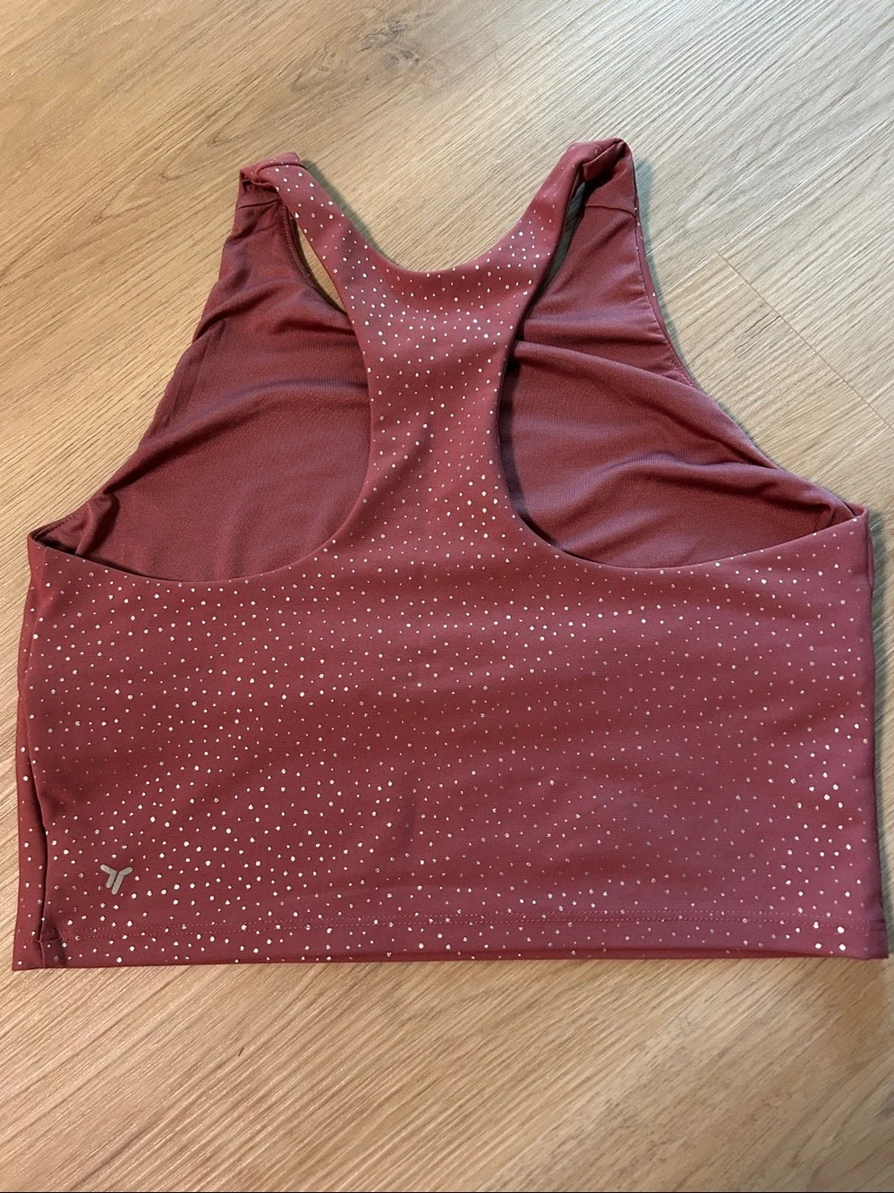 Old Navy Burgundy Racerback Girls Sport Bra with Metallic Dot Detail XL 14-16